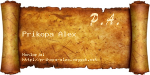 Prikopa Alex névjegykártya